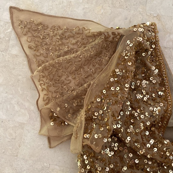 Vintage Y2K gold beaded sequin going out top - Picture 4 of 6